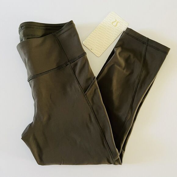 LULULEMON ATHLETICA Dark Olive Run On Crop Leggings - US 6 - Picture 3 of 8